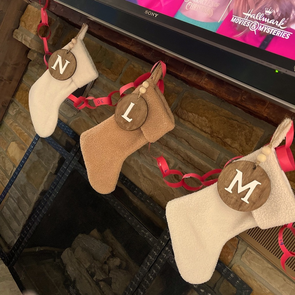 Customized Stocking Initial Tags - Picture 2 of 3